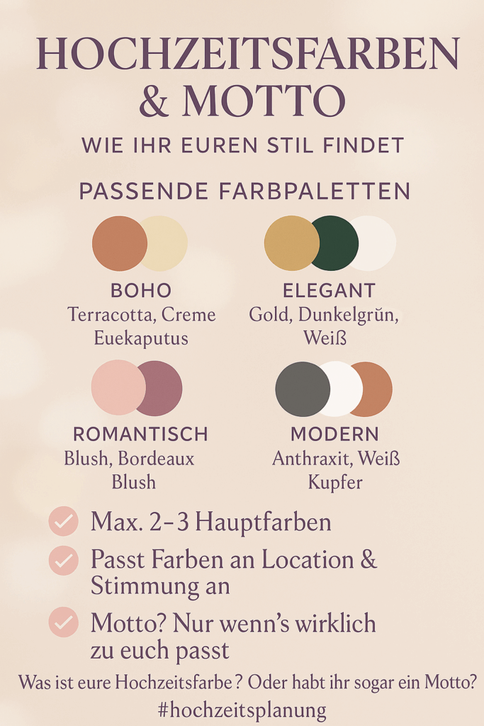 Farbkombinationen für die Hochzeit