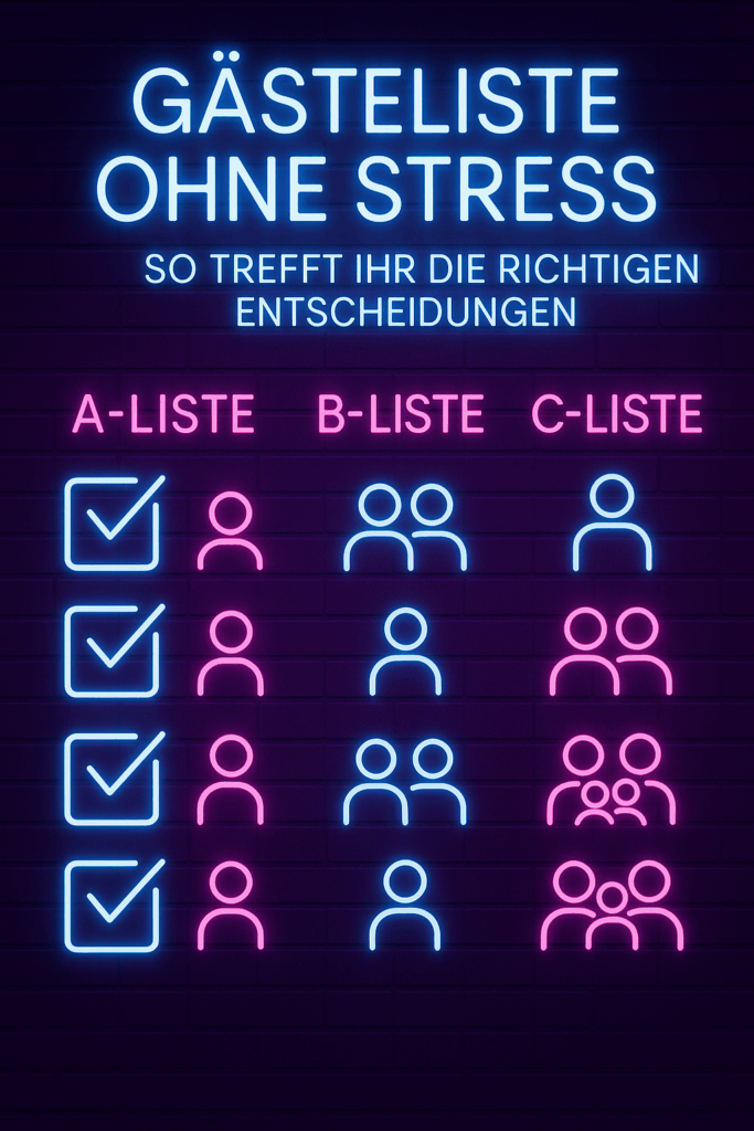 Gästeliste ohne Stress für Hochzeit